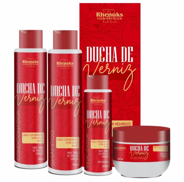 kit capilar ducha de verniz x4 itens