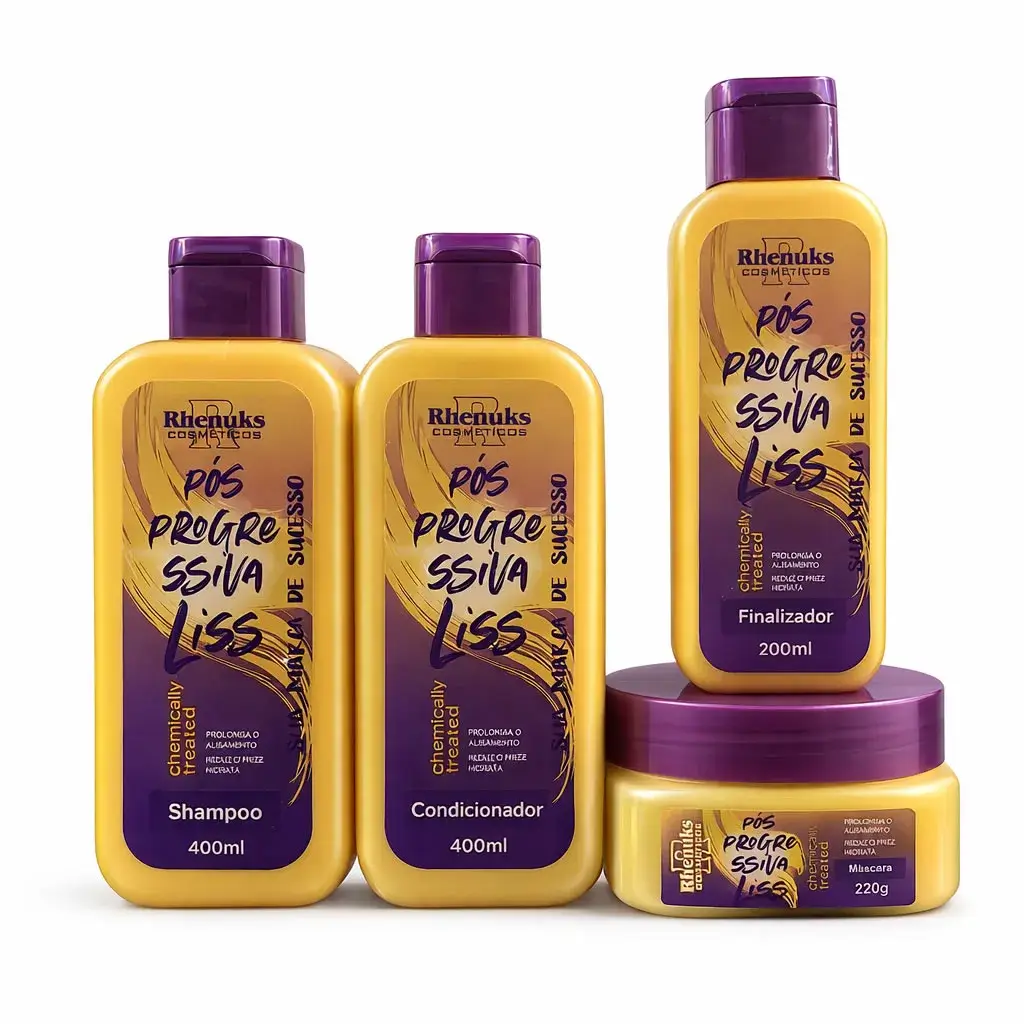 kit capilar pos progresiva x4 itens rhenuks