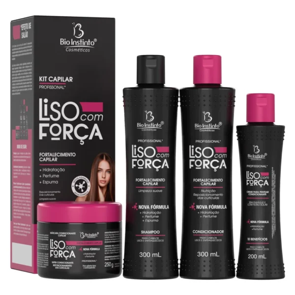 liso con fuerza kit capilar x4 itens
