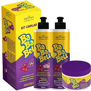 bababell uva kit capilar x3 itens bell