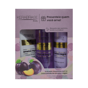 set amexia negra exf. 160g + jab. corporal 190ml + hidrat. corporal 190ml kera