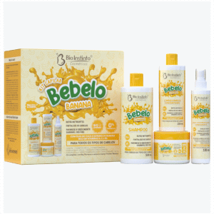 bebelo banana kit capilar x4 itens bio